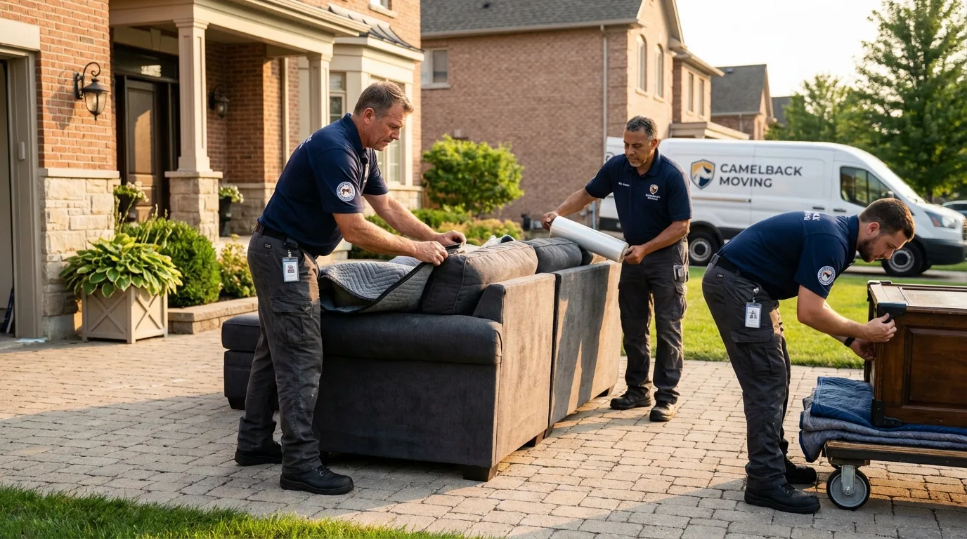Large estate moving crew wrapping furniture in Waynesboro, MS
