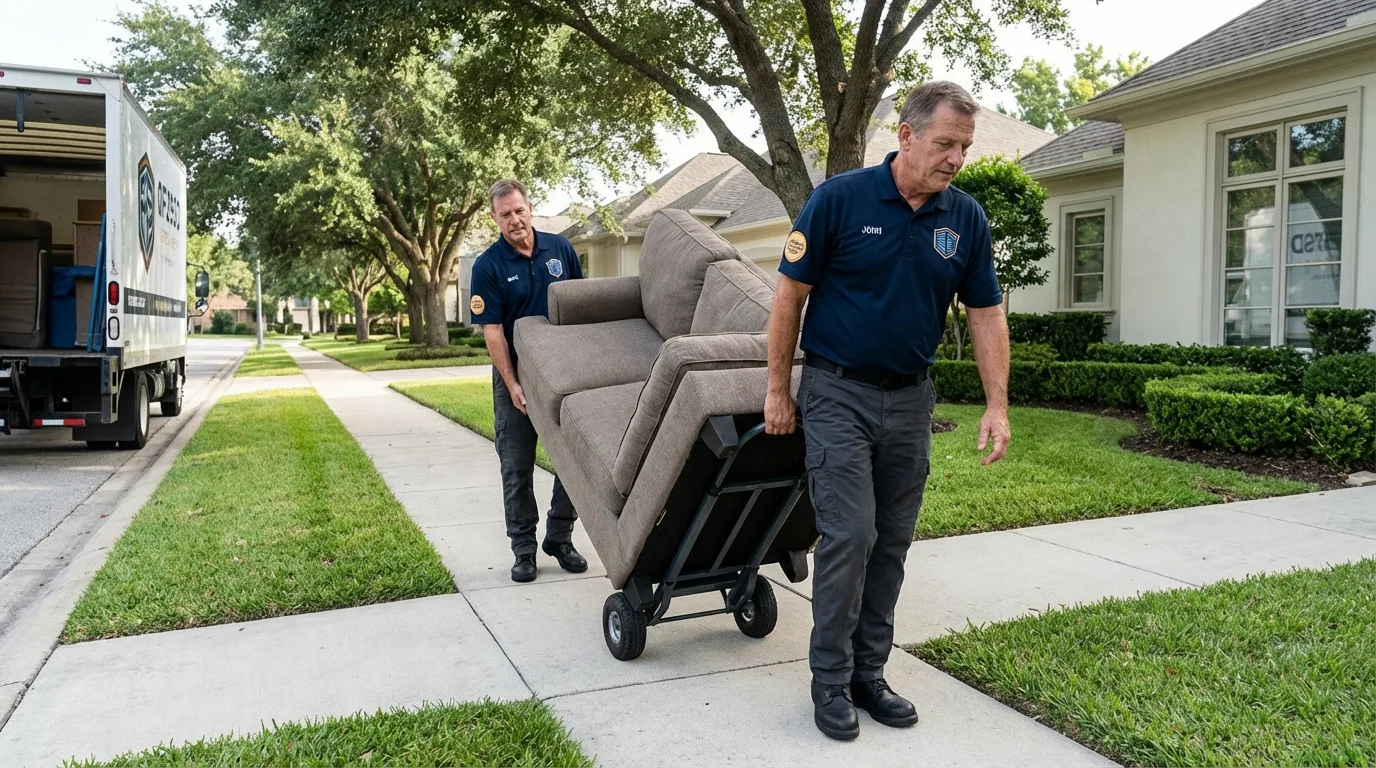 Local residential moving crew loading furniture in Waynesboro, MS